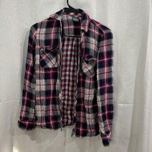 New york and company soho plaid button down shirt